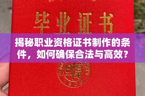 扎囊揭秘职业资格证书制作的条件，如何确保合法与高效？