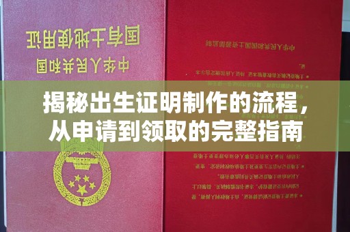 扎囊揭秘出生证明制作的流程，从申请到领取的完整指南