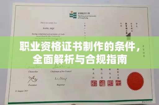 扎囊职业资格证书制作的条件，全面解析与合规指南